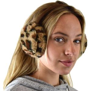 imageCC Soft Winter Warm Adjustable Headband Ear Warmer EarmuffsLeopard Latte