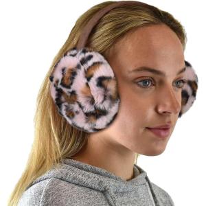imageCC Soft Winter Warm Adjustable Headband Ear Warmer EarmuffsLeopard Rose