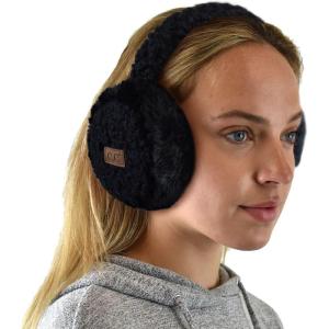 imageCC Soft Winter Warm Adjustable Headband Ear Warmer EarmuffsSherpa Black
