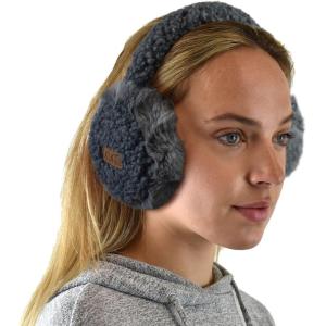 imageCC Soft Winter Warm Adjustable Headband Ear Warmer EarmuffsSherpa Dark Gray