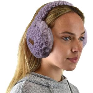 imageCC Soft Winter Warm Adjustable Headband Ear Warmer EarmuffsSherpa Violet