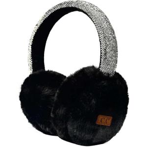 imageCC Soft Winter Warm Adjustable Headband Ear Warmer EarmuffsSparkly Black