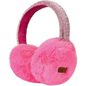 imageCC Soft Winter Warm Adjustable Headband Ear Warmer EarmuffsSparkly Hot Pink