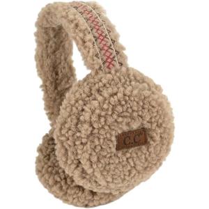 imageCC Soft Winter Warm Adjustable Headband Ear Warmer EarmuffsStitched Band Sherpa Camel