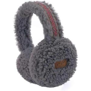 imageCC Soft Winter Warm Adjustable Headband Ear Warmer EarmuffsStitched Band Sherpa Gray