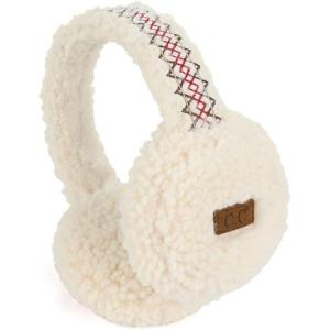 imageCC Soft Winter Warm Adjustable Headband Ear Warmer EarmuffsStitched Band Sherpa Ivory