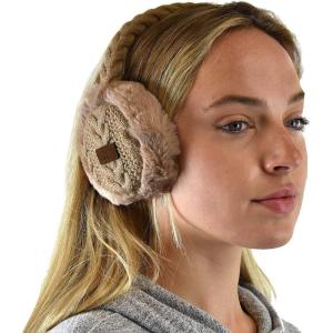 imageCC Soft Winter Warm Adjustable Headband Ear Warmer EarmuffsTaupe