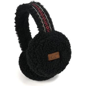 imageCC Soft Winter Warm Headband Ear Warmer EarmuffsEmbroidery Sherpa Black