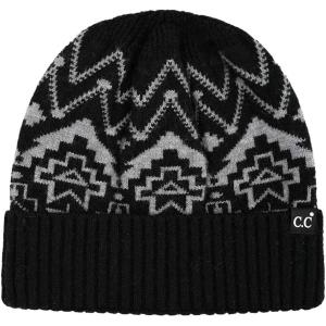 imageCC South Western Beanie for Women Unisex  Stretchable Soft Warm Knit Winter Skully HatBlack
