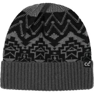imageCC South Western Beanie for Women Unisex  Stretchable Soft Warm Knit Winter Skully HatDk Grey