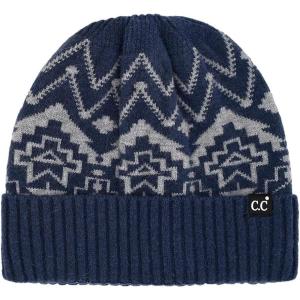 imageCC South Western Beanie for Women Unisex  Stretchable Soft Warm Knit Winter Skully HatNavy