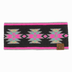 imageCC Southwest Pattern Headwrap For Women Unisex  Stretchable Soft Warm Knit Winter Headband Ear warmer Ear muffs BlackBlack Multi