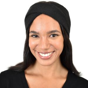 imageCC Stretchy Cozy EcoFriendly Recycled Yarn Ear Warmer Headband Headwrap Cashmere Blend Burnt HennaCashmere Blend Black