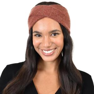 imageCC Stretchy Cozy EcoFriendly Recycled Yarn Ear Warmer Headband Headwrap Cashmere Blend Burnt HennaCashmere Blend Burnt Henna