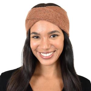 imageCC Stretchy Cozy EcoFriendly Recycled Yarn Ear Warmer Headband Headwrap Cashmere Blend Burnt HennaCashmere Blend Clay