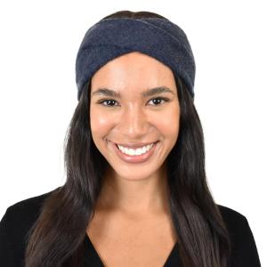 imageCC Stretchy Cozy EcoFriendly Recycled Yarn Ear Warmer Headband Headwrap Cashmere Blend Burnt HennaCashmere Blend Navy