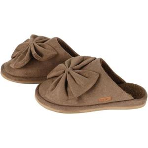 imageCC Suede Faux Fur Lined House IndoorOutdoor Slippers SlipOn for WomenBow Brown