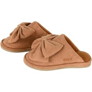 imageCC Suede Faux Fur Lined House IndoorOutdoor Slippers SlipOn for WomenBow Camel