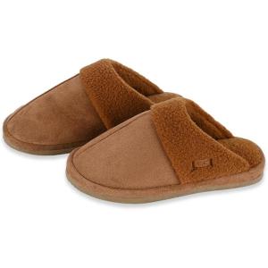 imageCC Suede Faux Fur Lined House IndoorOutdoor Slippers SlipOn for WomenSherpa Camel