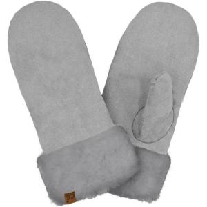 imageCC Suede Mitten With Faux Fur Cuff For WomenDark Grey