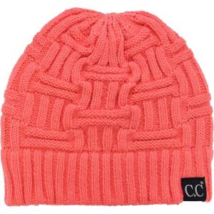 imageCC Trendy Lightweight Winter Warm Chunky Soft Stretch Cable Knit Stylish Skull Hat CapCoral