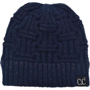 imageCC Trendy Lightweight Winter Warm Chunky Soft Stretch Cable Knit Stylish Skull Hat CapNavy