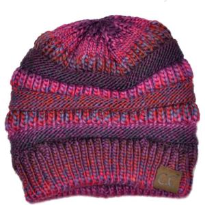 imageCC Trendy Warm Chunky Soft Stretch Cable Knit Beanie SkullyBurgundy Blend