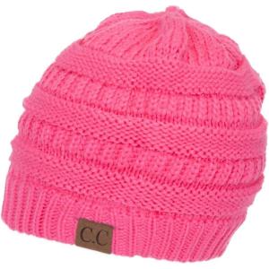 imageCC Trendy Warm Chunky Soft Stretch Cable Knit Beanie SkullyCandy Pink