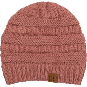 imageCC Trendy Warm Chunky Soft Stretch Cable Knit Beanie SkullyMauve