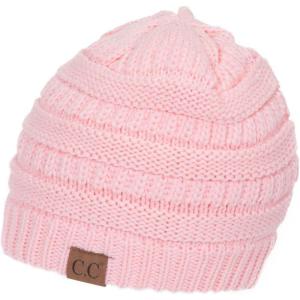 imageCC Trendy Warm Chunky Soft Stretch Cable Knit Beanie SkullyPale Pink