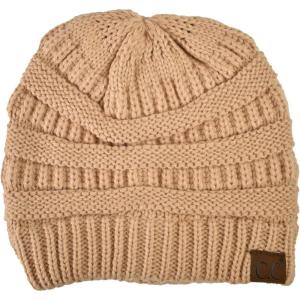 imageCC Trendy Warm Chunky Soft Stretch Cable Knit Beanie SkullySand