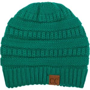 imageCC Trendy Warm Chunky Soft Stretch Cable Knit Beanie SkullySea Green