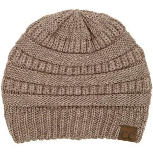 imageCC Trendy Warm Chunky Soft Stretch Cable Knit Beanie SkullySnuggly Soft Light Taupe Mix