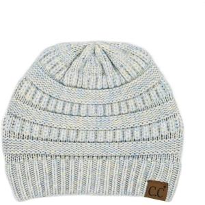 imageCC Trendy Warm Chunky Soft Stretch Cable Knit Beanie SkullySnuggly Soft Pastel Blue Mix
