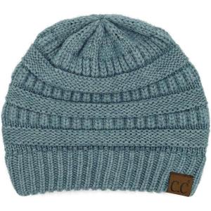imageCC Trendy Warm Chunky Soft Stretch Cable Knit Beanie SkullySnuggly Soft Steel Blue Mix