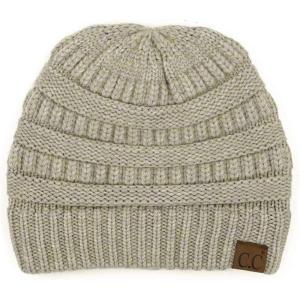 imageCC Trendy Warm Chunky Soft Stretch Cable Knit Beanie SkullySnuggly Soft Warm Gray Mix