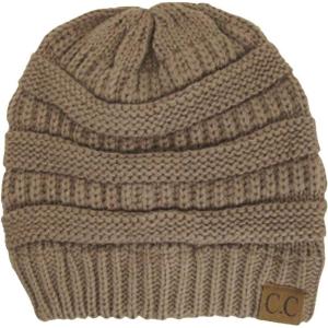 imageCC Trendy Warm Chunky Soft Stretch Cable Knit Beanie SkullyTaupe