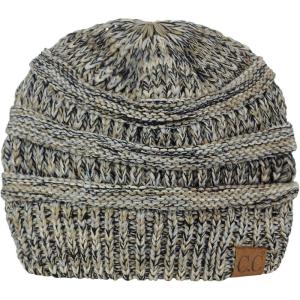imageCC Trendy Warm Chunky Soft Stretch Cable Knit Beanie SkullyTaupeBlackGray