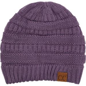 imageCC Trendy Warm Chunky Soft Stretch Cable Knit Beanie SkullyViolet