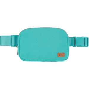 imageCC Unisex Adjustable Strap Waist Pouch Crossbody Belt Bag Fanny Pack BlackAqua Blue