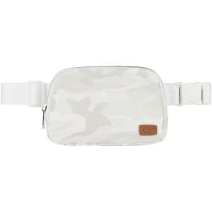 imageCC Unisex Adjustable Strap Waist Pouch Crossbody Belt Bag Fanny Pack BlackCamo White