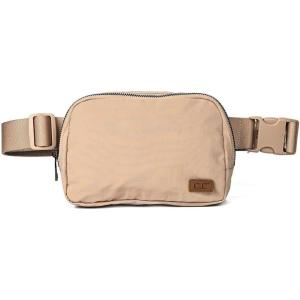 imageCC Unisex Adjustable Strap Waist Pouch Crossbody Belt Bag Fanny Pack BlackDark Beige
