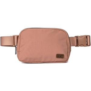 imageCC Unisex Adjustable Strap Waist Pouch Crossbody Belt Bag Fanny Pack BlackDusty Mauve
