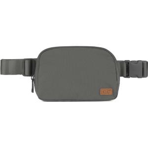 imageCC Unisex Adjustable Strap Waist Pouch Crossbody Belt Bag Fanny Pack BlackGray
