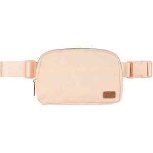 imageCC Unisex Adjustable Strap Waist Pouch Crossbody Belt Bag Fanny Pack BlackPale Coral