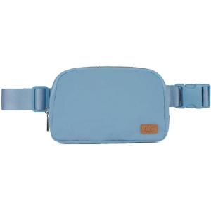 imageCC Unisex Adjustable Strap Waist Pouch Crossbody Belt Bag Fanny Pack BlackSteel Blue