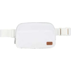 imageCC Unisex Adjustable Strap Waist Pouch Crossbody Belt Bag Fanny Pack BlackWhite