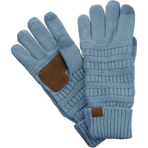 imageCC Unisex Cable Knit Inner Lined AntiSlip Touchscreen Texting GlovesDenim