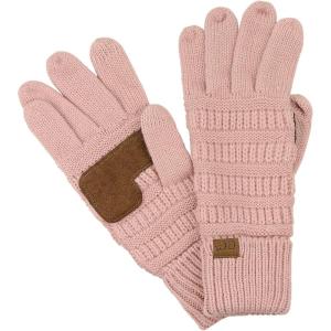 imageCC Unisex Cable Knit Inner Lined AntiSlip Touchscreen Texting GlovesIndi Pink