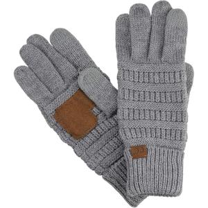 imageCC Unisex Cable Knit Inner Lined AntiSlip Touchscreen Texting GlovesLight Melange Gray